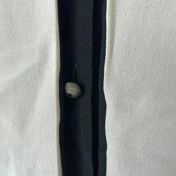 Etao Italian Silk Blouse | White & Black Button-Up | Luxury Designer Top Size M - Picture 6 of 8